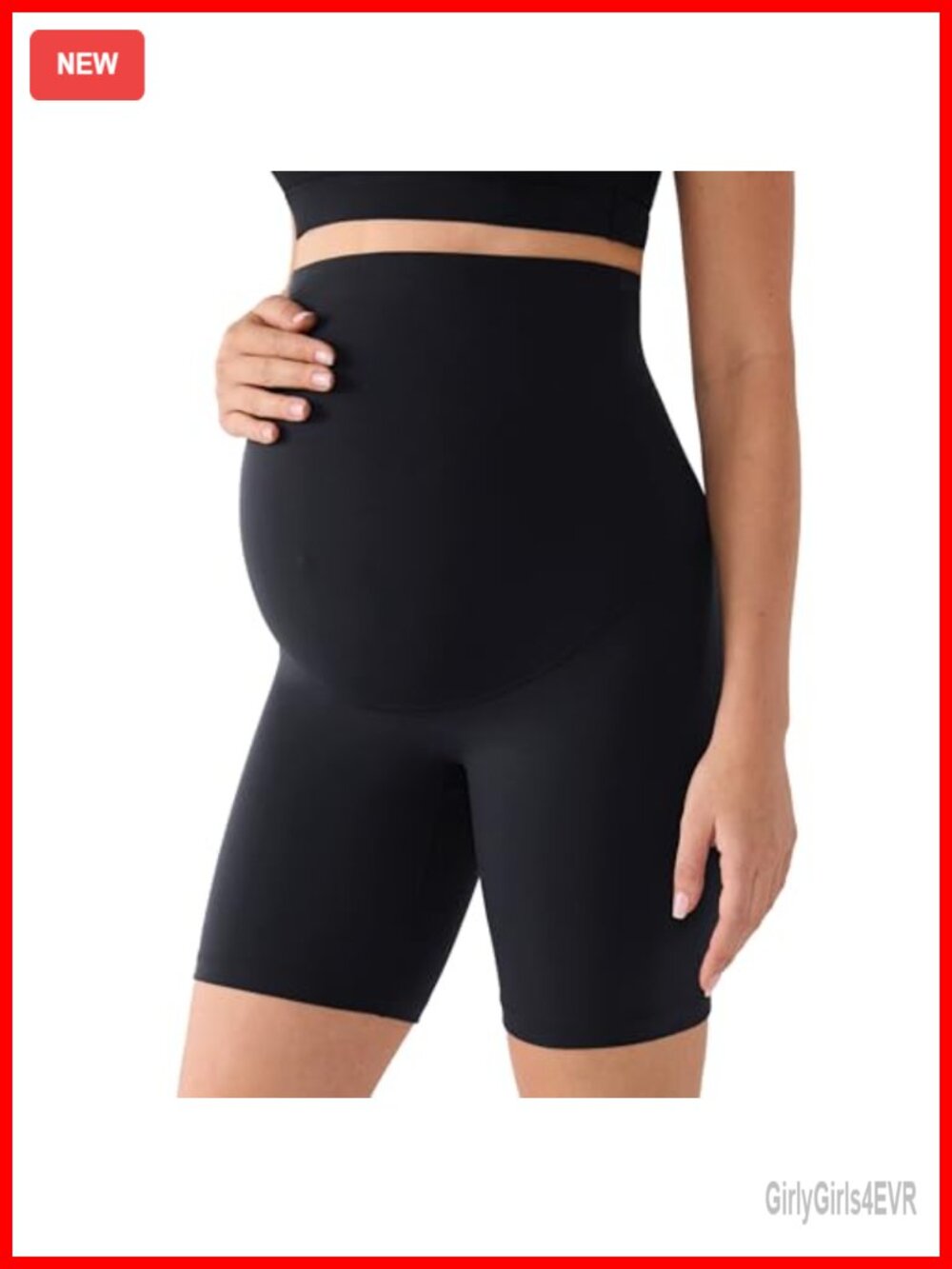 Maternity Biker Shorts 6 Inch High Waisted No Front Seam Buttery Soft